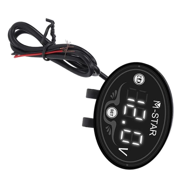 Motorcykel LED Voltmeter Digital 9?24V Smart Vattentät Hög Noggrannhet ABS Batteriövervakare för Säker Körning