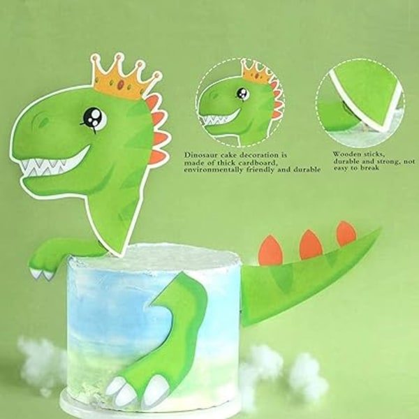 Dinosaurie-tårta Toppers, 4 stycken födelsedagstårta Toppers, Cupcake T