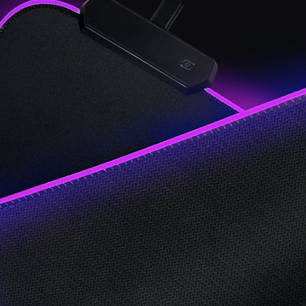 (Sort, 300*250*4mm) Ekstra Stor RGB Gaming Mousepad - Skridsikker
