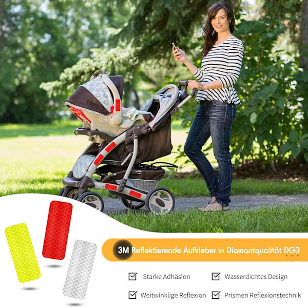 30 stk Reflekterende Advarsels Stickers Sikkerheds Reflekterende Stickers Ni