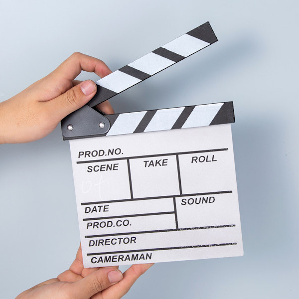 Hvit kinoklapp Hollywood Film scene klappbrett Dekor