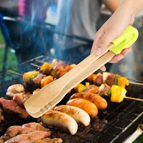 Træ Tænger til Grill, Buffet, Brødtænger, Steak, Køkken U