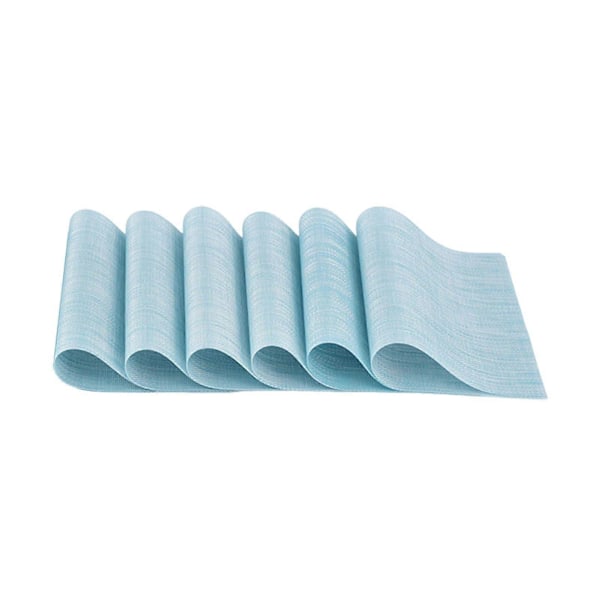 6-pack Placemats Set PVC Vävda Halkfria Bordstabletter Tvättbara Värmebeständiga Inomhus Utomhus Bordstabletter för Restaurangbord 30x45cm D