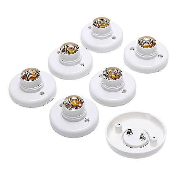 6 st E27 Edison Skruv Sockel Taklampa Glödlampa Hållare Fästbas Ställ