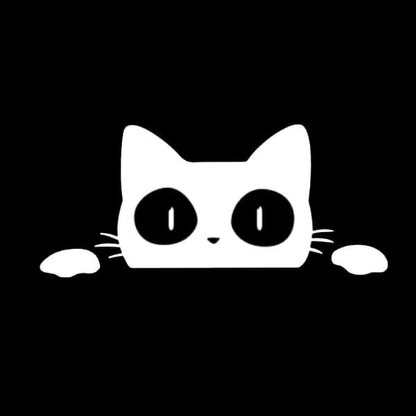 Hvit - 1 ark, vanntett klistremerke for bil med katt og dyr