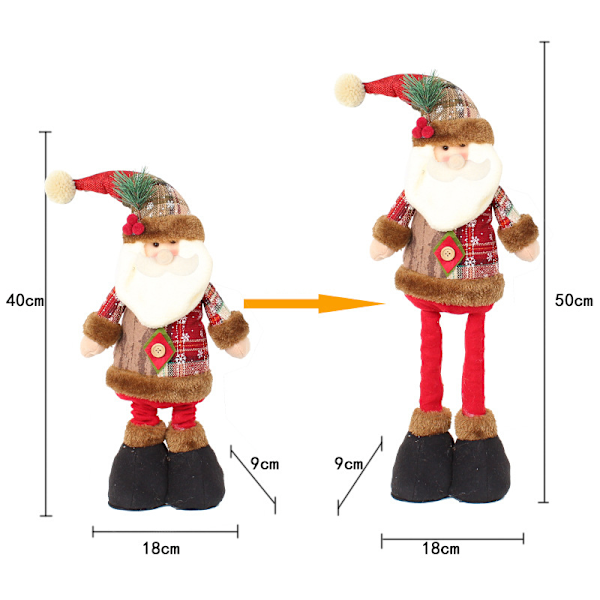 Jul teleskopisk docka stående docka, julklapp 50CM