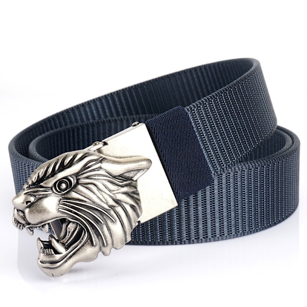 Herr Mode Guld/Silver Tredimensionell Tiger Spänne Design Toppbälte