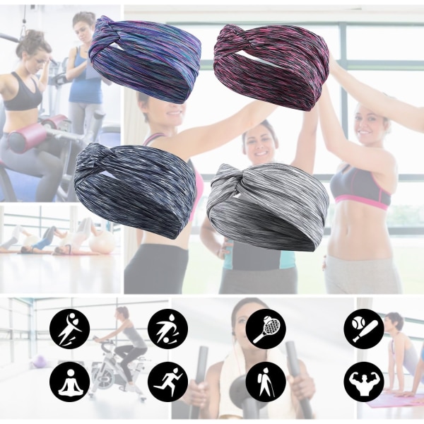 Sportpannband för kvinnor, löpning Yoga Workout Pannband Elastisk
