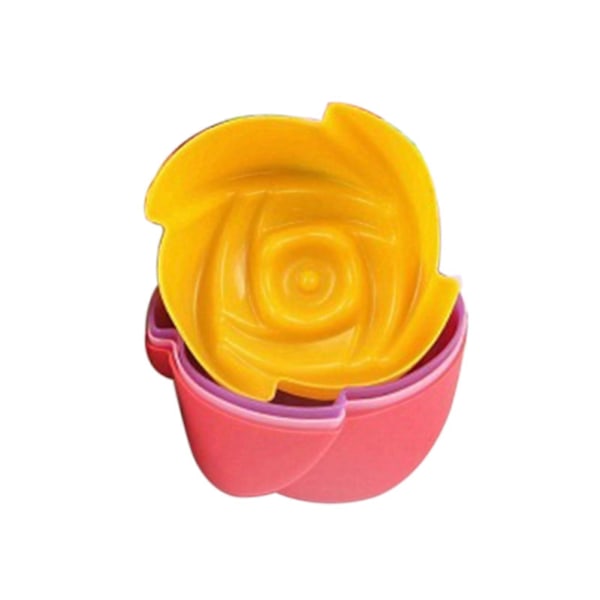 5 stk. Kop Geometrisk Form Non-stick Silikone Bage Muffinsform til Køkken 5PCS-Rose Shape