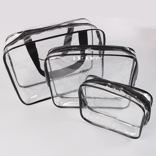 1 stk. Gaveposer Transparent PVC Rejsetaske Vandtæt Multifunktion Kosmetiktasker Makeup Tasker til Rejser 3 stk. (Sort)