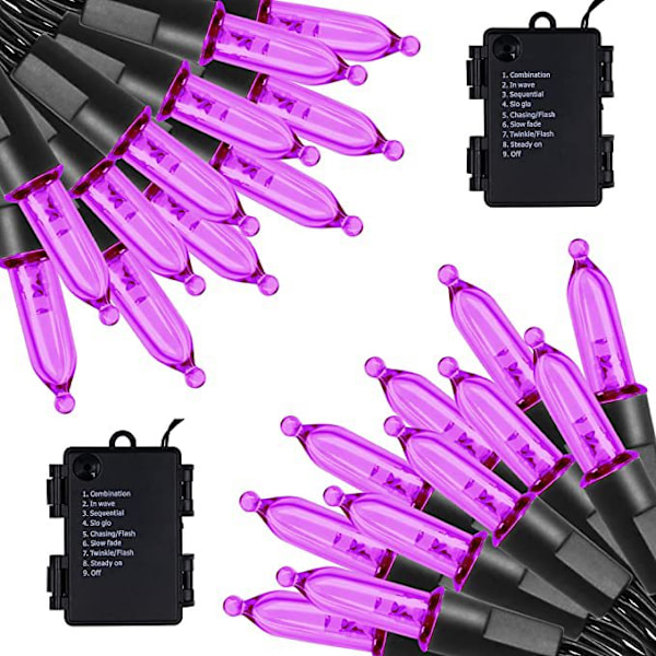 ##/Ulkovalaistus - Violetit, 10M 100 LED Sähköiset Valojuovat##/