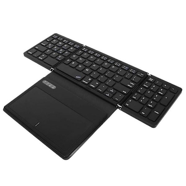 Foldbar Bluetooth Tastatur Lav Latency Bluetooth 5.1 Fuldstørrelse Tastatur med Stor Touchpad til IOS til Android til Windows