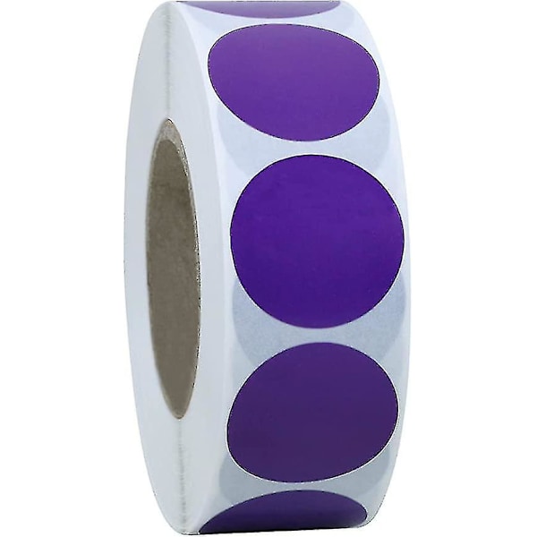 &Purple Dot Etiketter 1&quot; Runde Klistermærker Etiket 500 pr. Rulle (10 S)