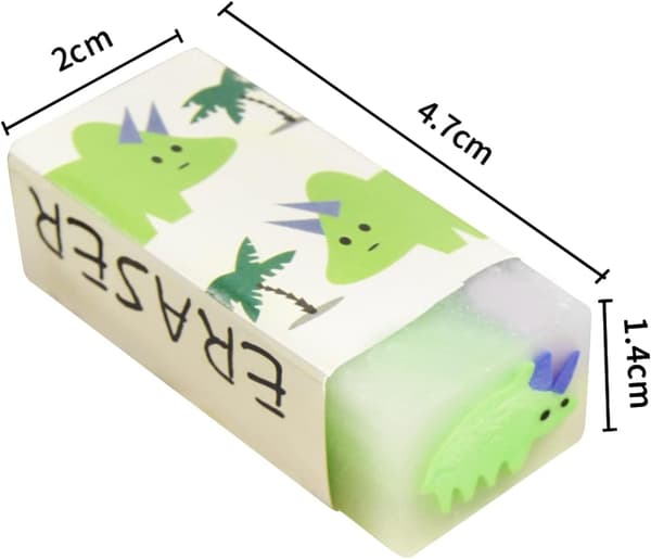 12 Stykker Novelty Viskelædere Kawaii Søde Børn Dinosaur Viskegummi Brugt