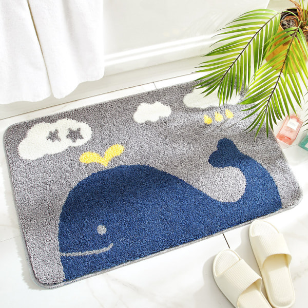 Badematte, 50*80cm - Sklisikker Badematte, Myk Mikrofiber Dusjmatte, W