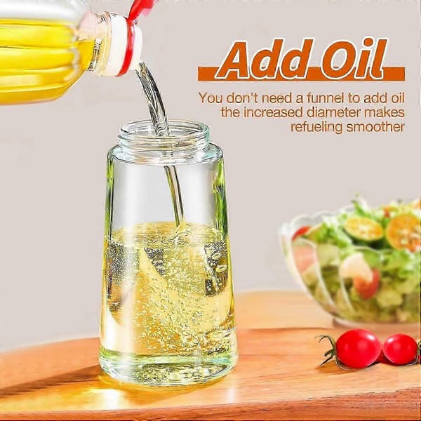 2-i-1 Olivenoljedispenser, 470 ml Spray & Hell Kjøkkenoljesprøyte for matlaging, steking og grilling