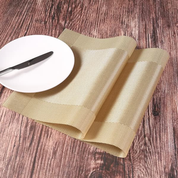 Sett med 6 Vaskbare PVC Plast Underlag - Vinylbrikker Slitasje og