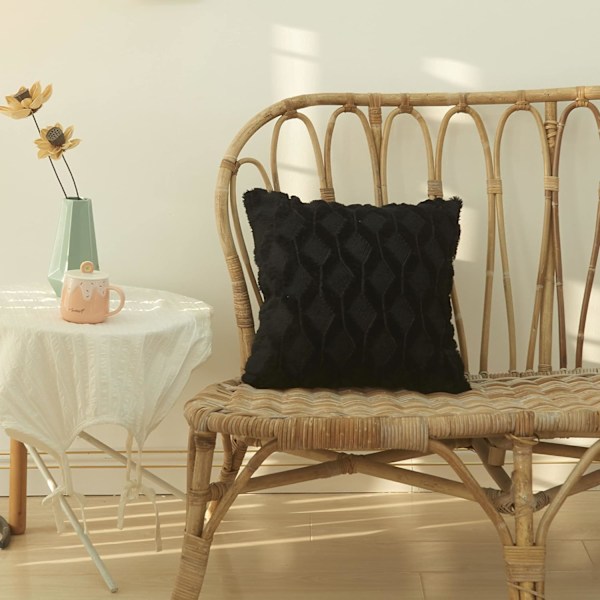 Set med 1 Bohemisk Svart Kuddfodral - 45 x 45cm (Fyllning Ingår Inte)