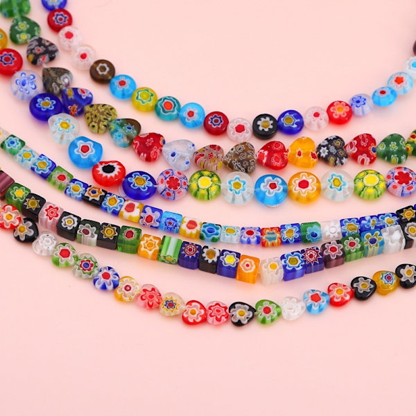 ##/Strands Handgjorda Glaspärlor Strängar Blandade Färger Distanspärlor Lampwork Glaspärlor för Smyckestillverkning - 1 Stilar##/