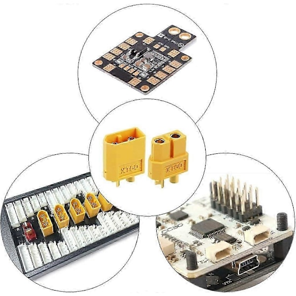 10 stk. XT60 Batteristik til RC Batteri Legetøjskøretøj 5 stk. hanstik og 5 stk. hunstik