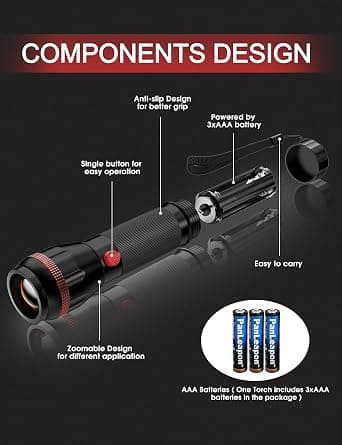 LED Lommelygte [1-pak] Mini Lille Lommelygter, Zoombar 2 Tilstande 70 Lumen
