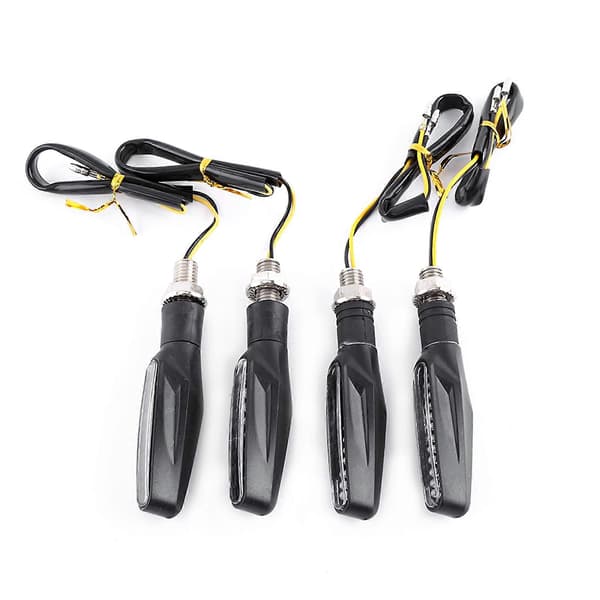 4x Universal Sort Motorcykel 12 LED Blinklysindikatorer Blinkende Gult Lys