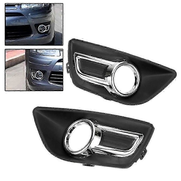 1 par til Citroen C4 2008-2011 Krom Front Kofanger Tågelygte Dækning Front Tågelygte Ramme