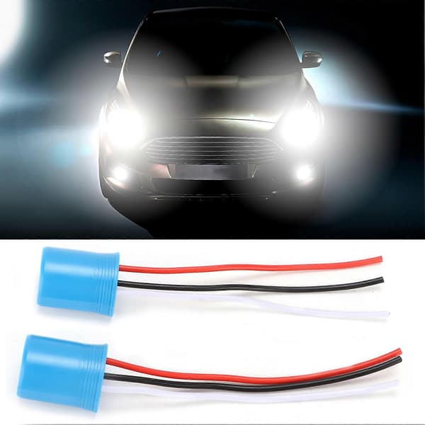 2 stk. hannkontakt ledningsnett kontakt adapter ledningskabel for bil frontlykter tåkelys