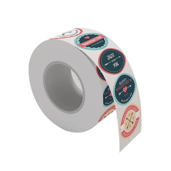 2x500 stk jule- og valentinsdagsetiketter - runde klistremerker for konvolutter, pakker og gaver