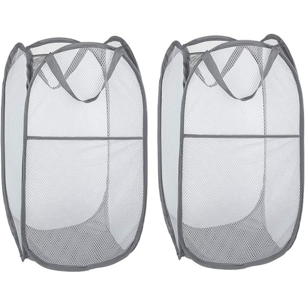 Tvätthållare [Set om 2] Hopfällbara Tvätthållare Pop Up Mesh
