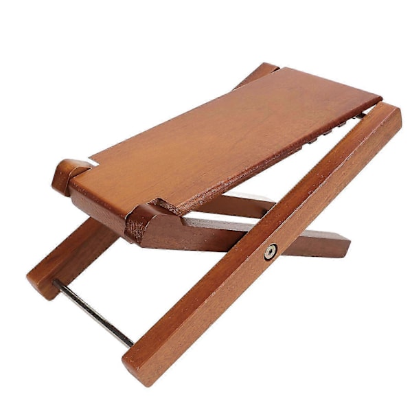 Gitarfotstøtte, solid tre, elegant stil, 3 justerbare høyder, sammenleggbar gitarfotkrakk for gitarspiller, asketre