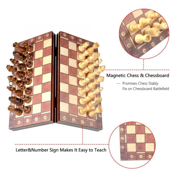 Handgjord Trä SENATOR CHESS Professionell 40x40 cm 2 spelare