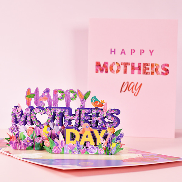 Blomsterbrev pop-up kort | Mors dag kort, takkekort, t