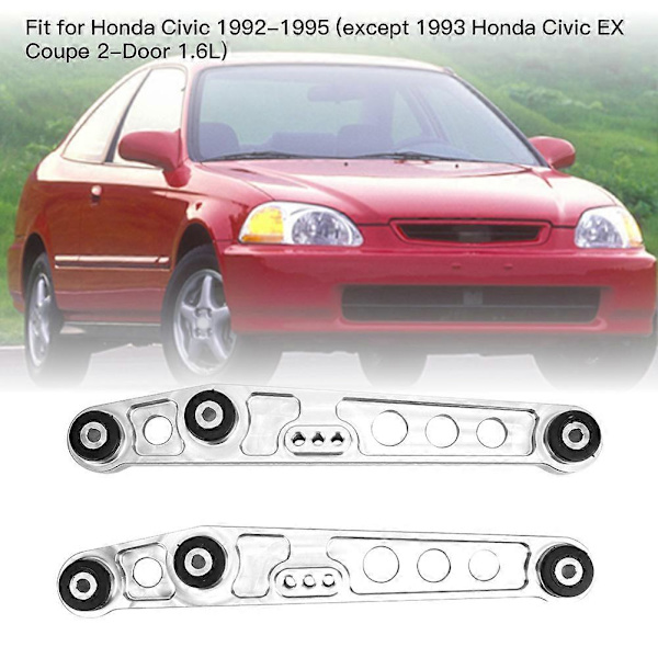 Nedre Bærearme Bag Subframe Brace Kit til Honda Civic 92-95 (Sølv)