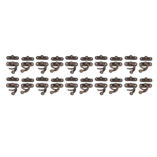 20-pack Antik Lås Aluminiumlegering Krok Hasp Hornlås för Smyckeskrin Bagage Hårdvara