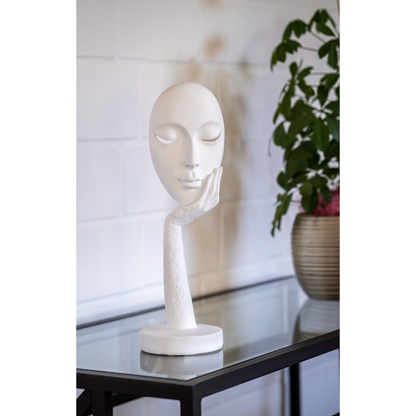##/Modern skulpturfigur i resin \"Ansikte\"##/