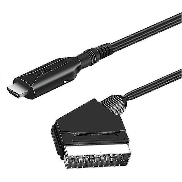 HDMI-kompatibel til Scart-kabel Bærbar 720p / 1080p Video Audio Adapter