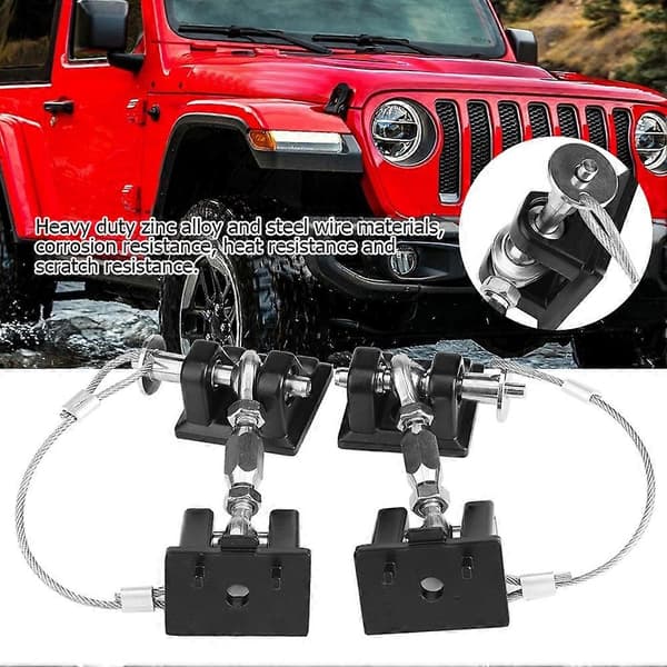 Varkaudenestosuoja Lukittava konepellin salpalukko Jeep Wrangler JK:lle 2007-2017