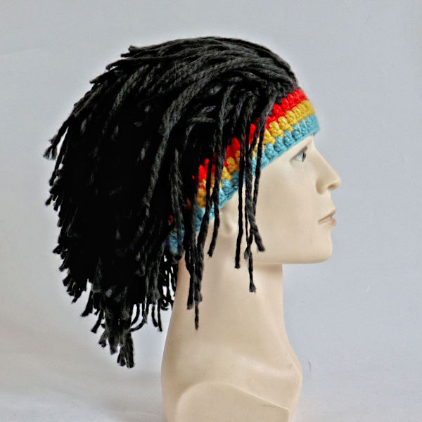Enkelt stykke (sort reggae) sjov kreativ håndlavet hat paryk hat, Xin