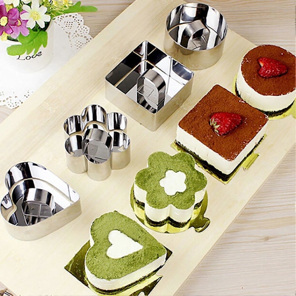 Mini Bakeform Varmebestandig Flerbruks Korrosjonsbestandig Rustfritt Stål Mousse Kakeform Ring for Kjøkken 3
