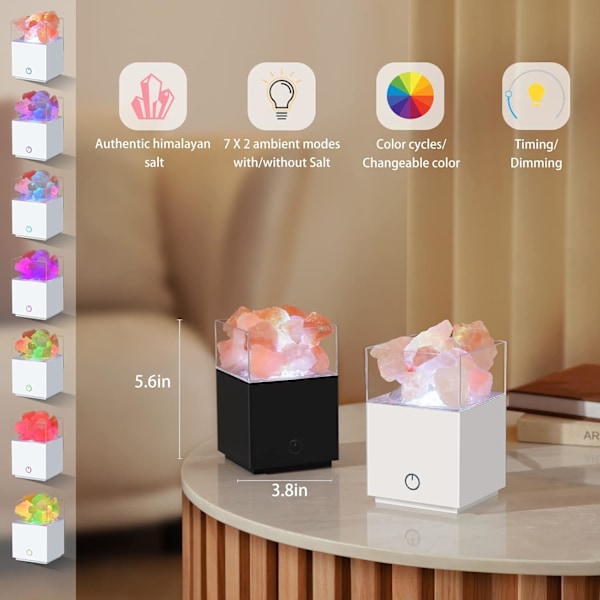 ##/Hvit projektor saltlampe nattlys 2 i 1##/
