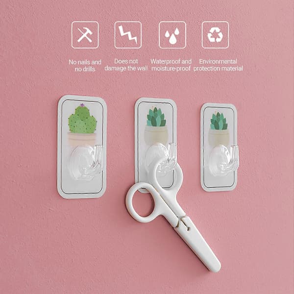 5 kpl Saumaton Ripustuskoukku Reiätön PVC Tukeva Rakenne Seinäkoukku Kotitaloustarvikkeet B