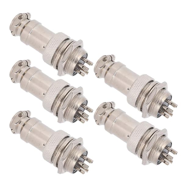 5 st Aviation Plug Connector Hane Hona Trådpanel Strömchassi Metallbeslag GX16 16mm 450V6pin