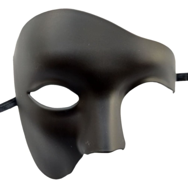 (sort) Vintage Maskerademaske Fantom af Operaen Enøjet Hal