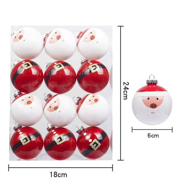 ##/Julgranskulor, 6cm, 12 st Santa-kulor##/