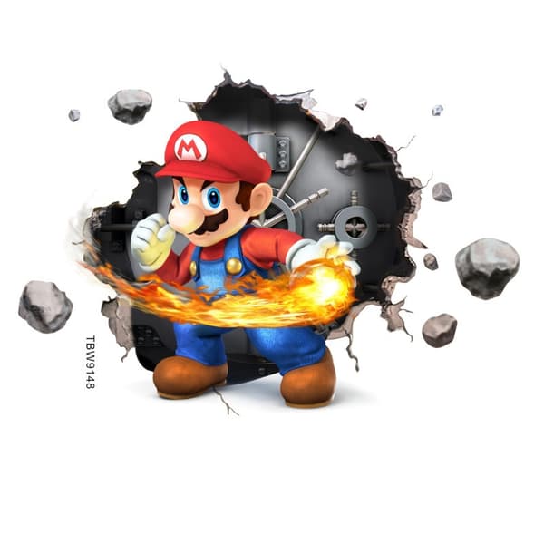 Dekor 33 × 47cm 3D sprukket vegg Mario barnerom veggdekor
