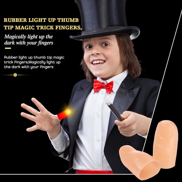 6 Magiske Tommelfingerlys Fake LED Fingerlys Blinkende LED Magisk T