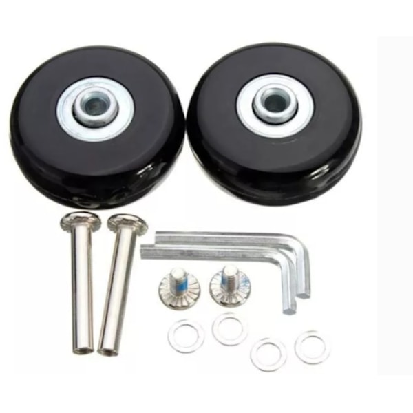 ##/50 x 18 mm Pakke med 4 Køfferthjul, Gummi##/