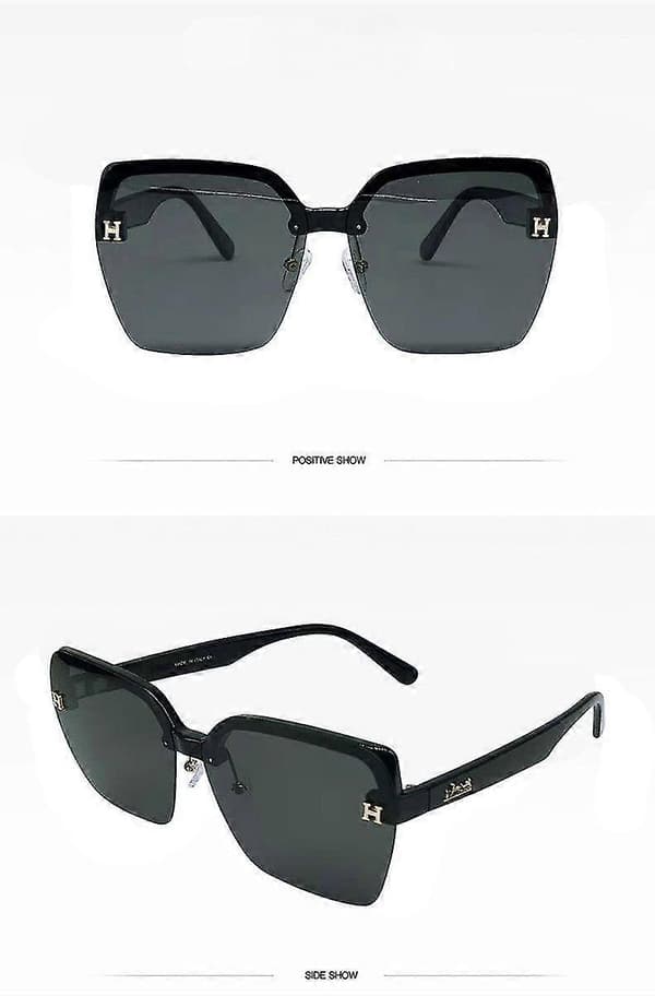 Mode Solbriller Oversized Uv400 Flad Top Firkantede Briller Til Mænd & Kvinder-blackxq-sg1936