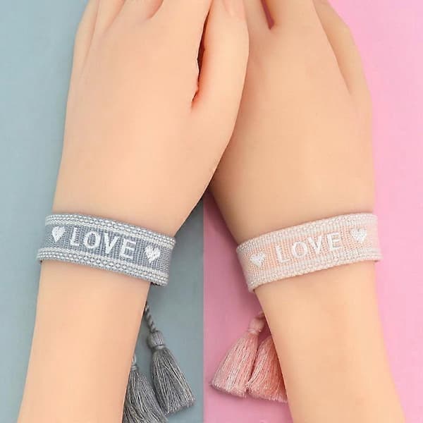 Dam Wrap Armband Tofs Utsökt Handdekoration Broderade Bokstäver n Armband för Vänner 2